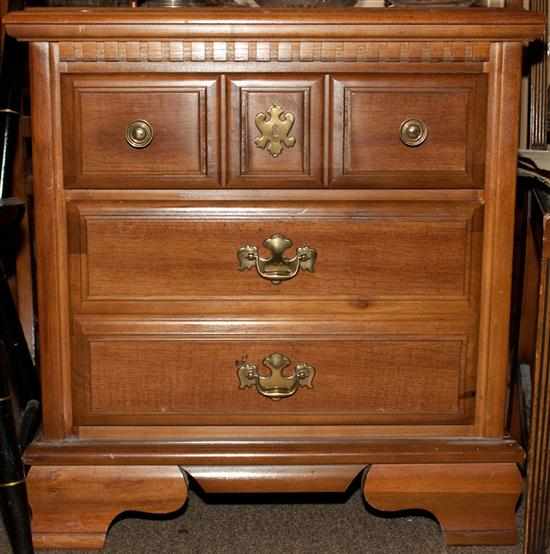 Appraisal: Chippendale style fruitwood bedside chest Estimate - All items sold