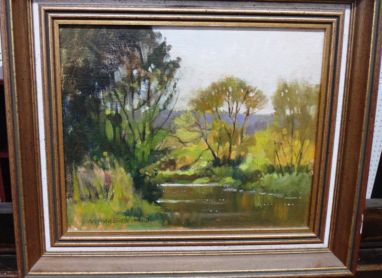 Appraisal: Norman Battershill - Autumn colours oil on canvasboard signed inscribed