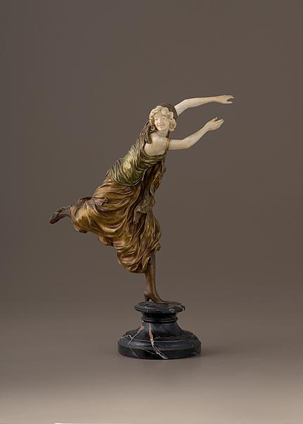 Appraisal: SCULPTURE BY C J R COLINET BRONZE AND IVORY ON