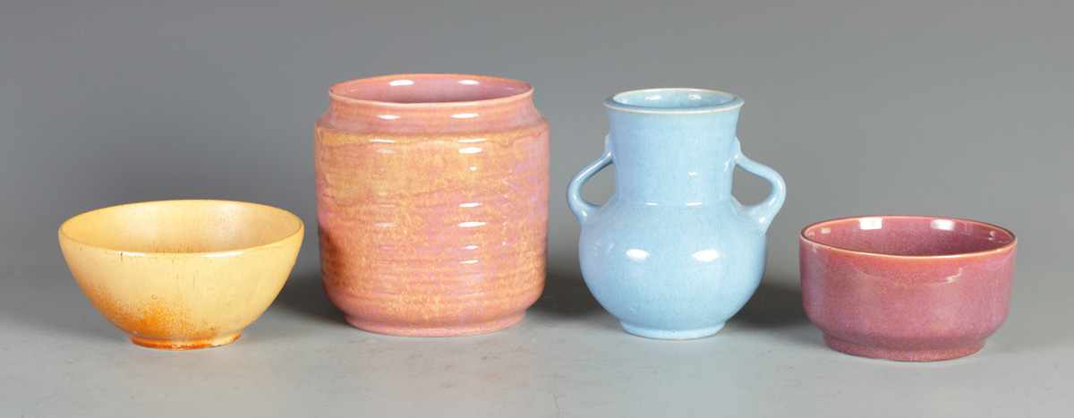 Appraisal: Art Pottery Pieces Art Pottery L to R JHB Incised