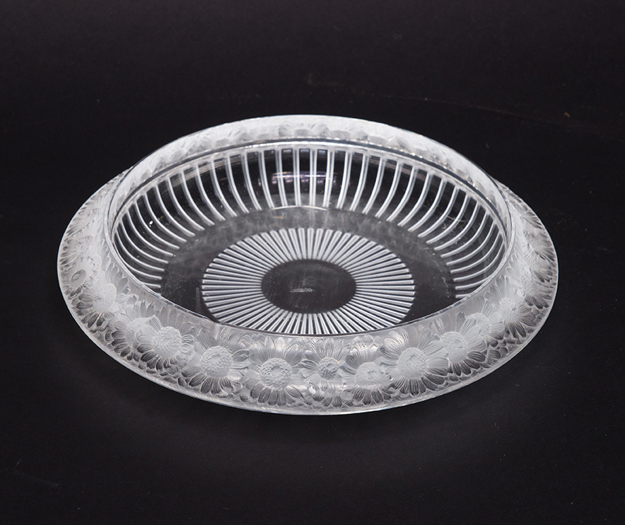 Appraisal: LALIQUE CRYSTAL SHALLOW CENTERBOWL France th century Frosted and clear