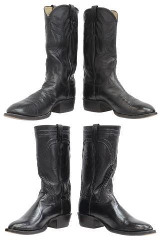 Appraisal: pair Men's leather cowboy boots each with leather storage case