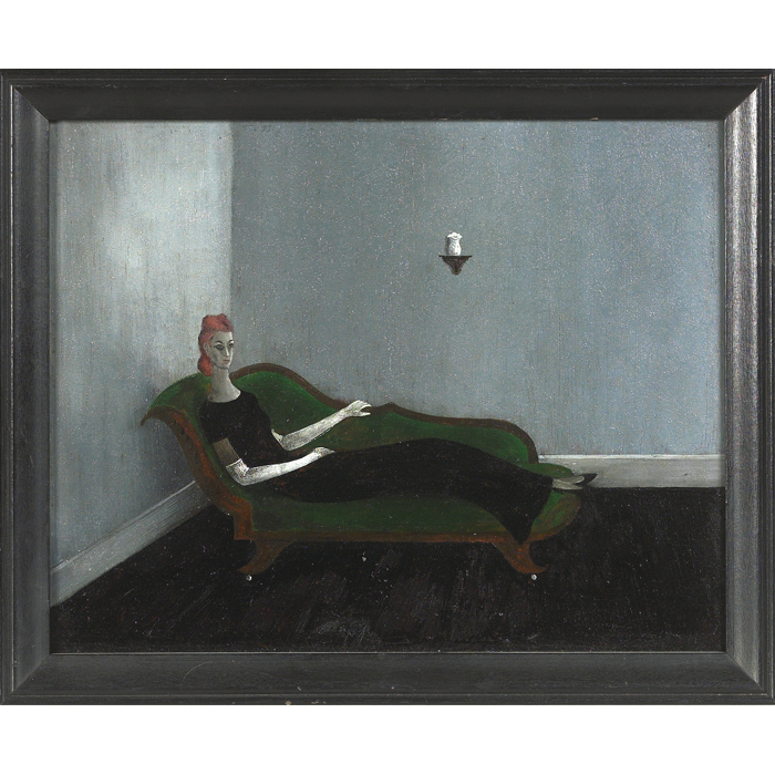 Appraisal: Gertrude Abercrombie Reclining Woman c oil on board