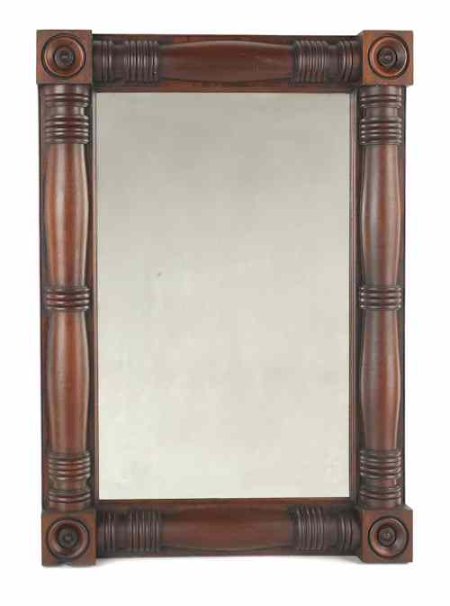 Appraisal: Sheraton walnut mirror ca l w