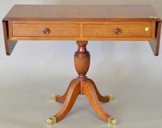 Appraisal: Drop leaf sofa table with two drawers ht in top