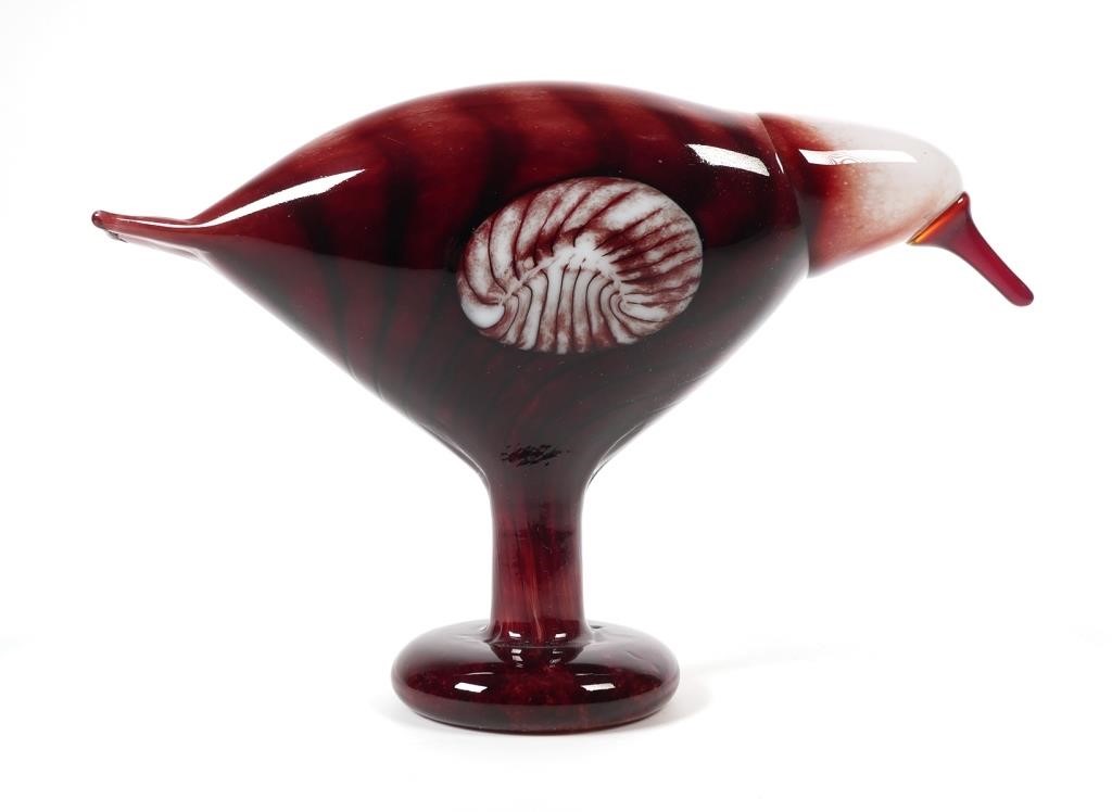 Appraisal: Iittala Oiva Toikka Blown Glass Bird Iittala label under base