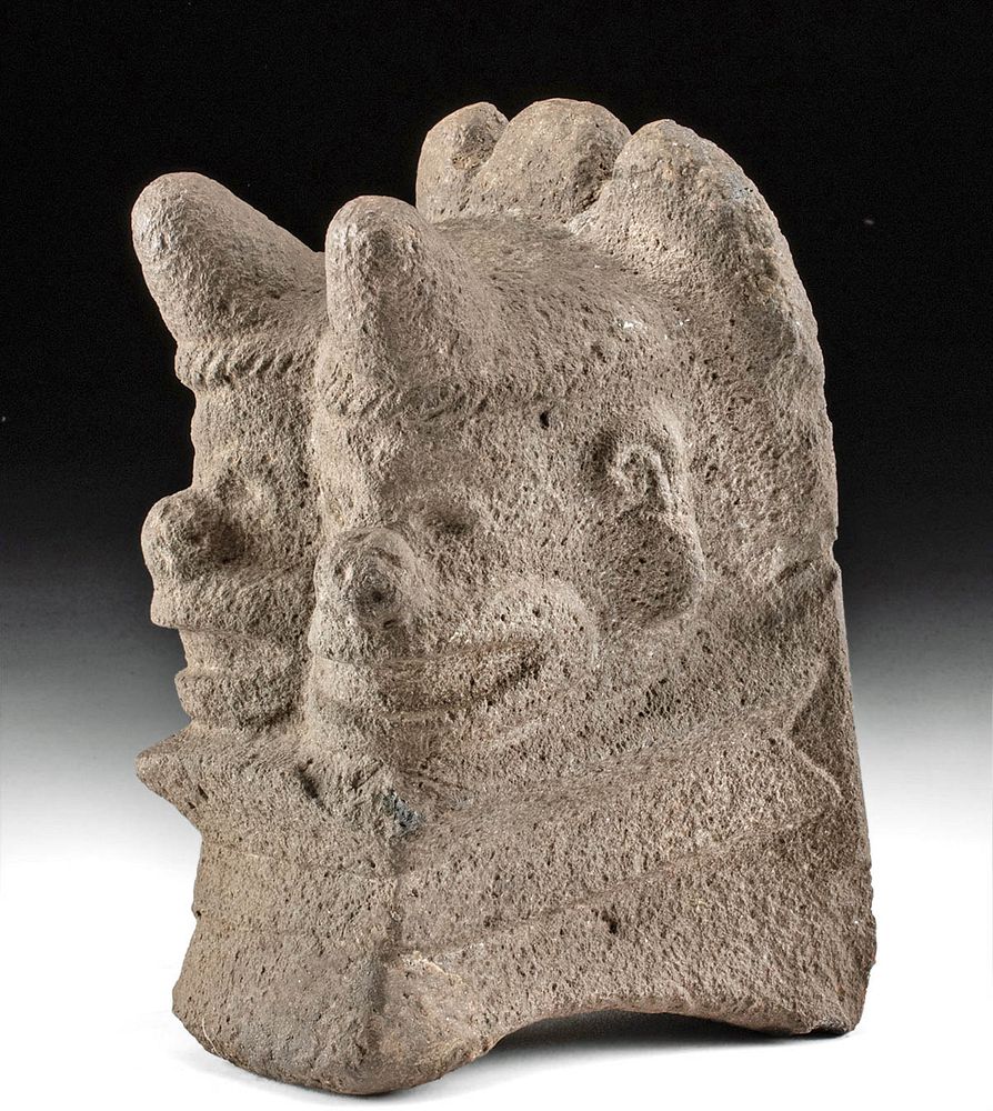 Appraisal: Veracruz Janus-Headed Stone Palma ex-Messick Originally Listed At Pre-Columbian Gulf