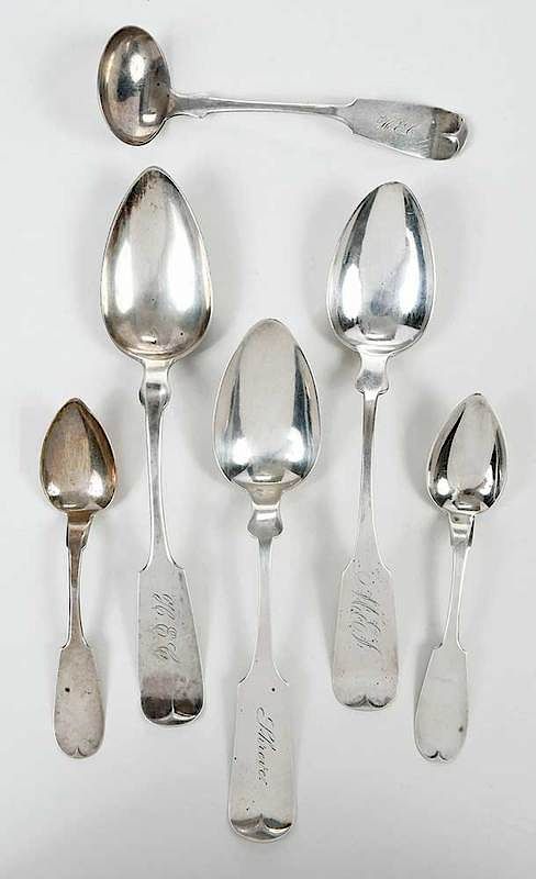 Appraisal: Eleven Coin Silver Spoons including one with marks for Blake