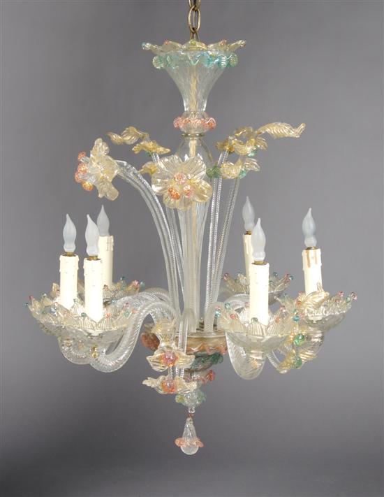 Appraisal: A Italian Murano Glass Chandelier Height inches