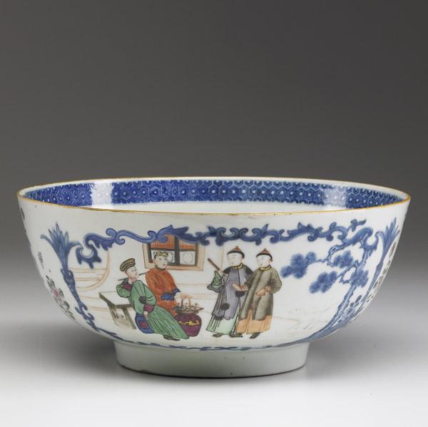 Appraisal: CHINESE EXPORT Deep bowl with Mandarin design th C x