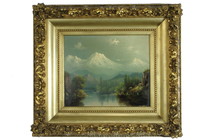 Appraisal: ELIZA R BARCHUS OIL ON ACADEMY BOARD Three Sisters Oregon