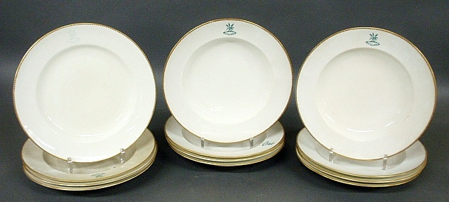 Appraisal: - Set of eleven gold-banded plates by Coalport tog with