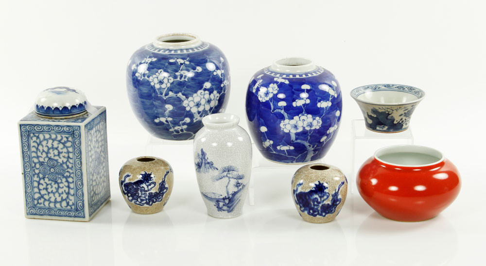 Appraisal: - Assorted Chinese Bowls and Jars Lot of eight assorted