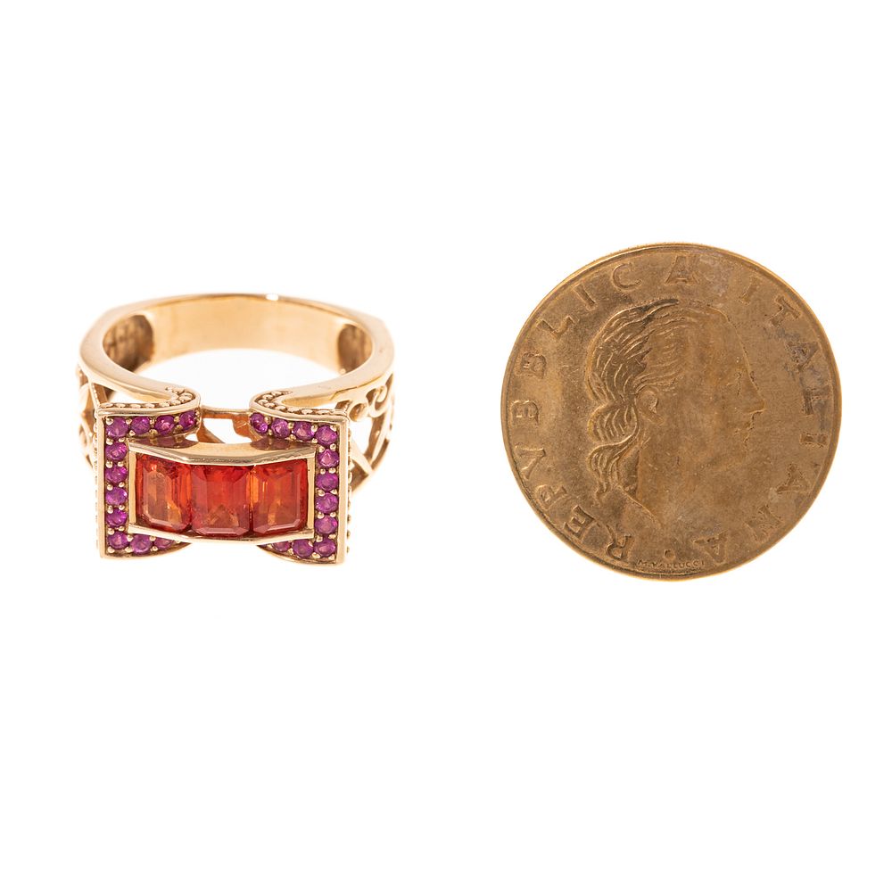 Appraisal: An Imperial Topaz Ring Italian Coin Ring in K K