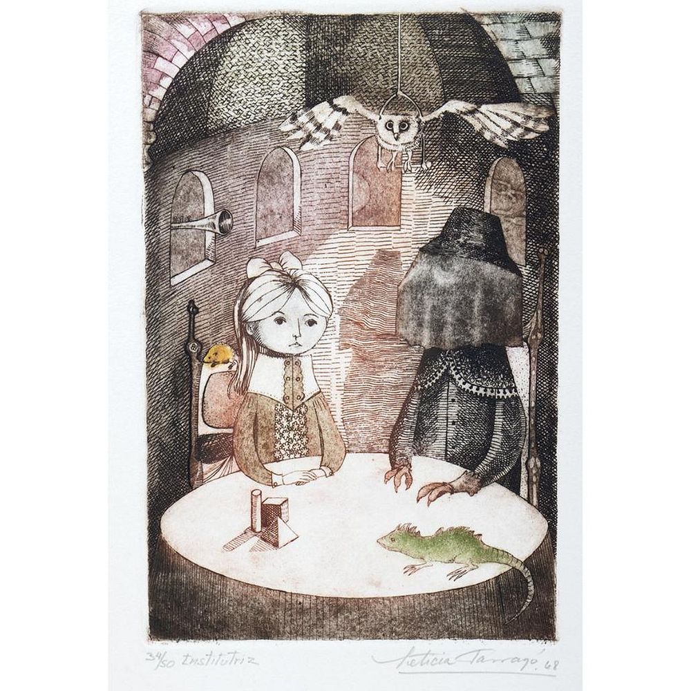 Appraisal: Leticia Tarrago b Institutriz Color etching and aquatint signed titled