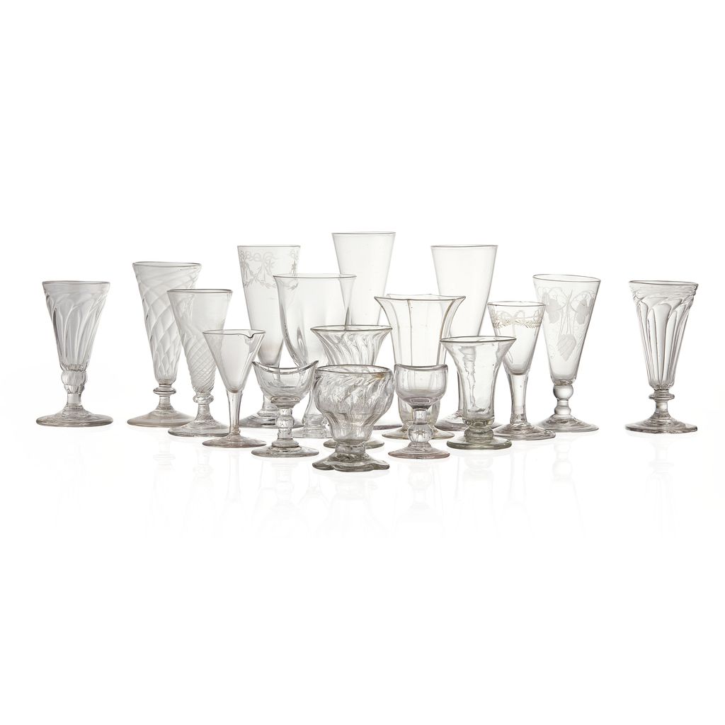 Appraisal: GROUP OF STEMWARE TH AND TH CENTURY comprising seventeen examples