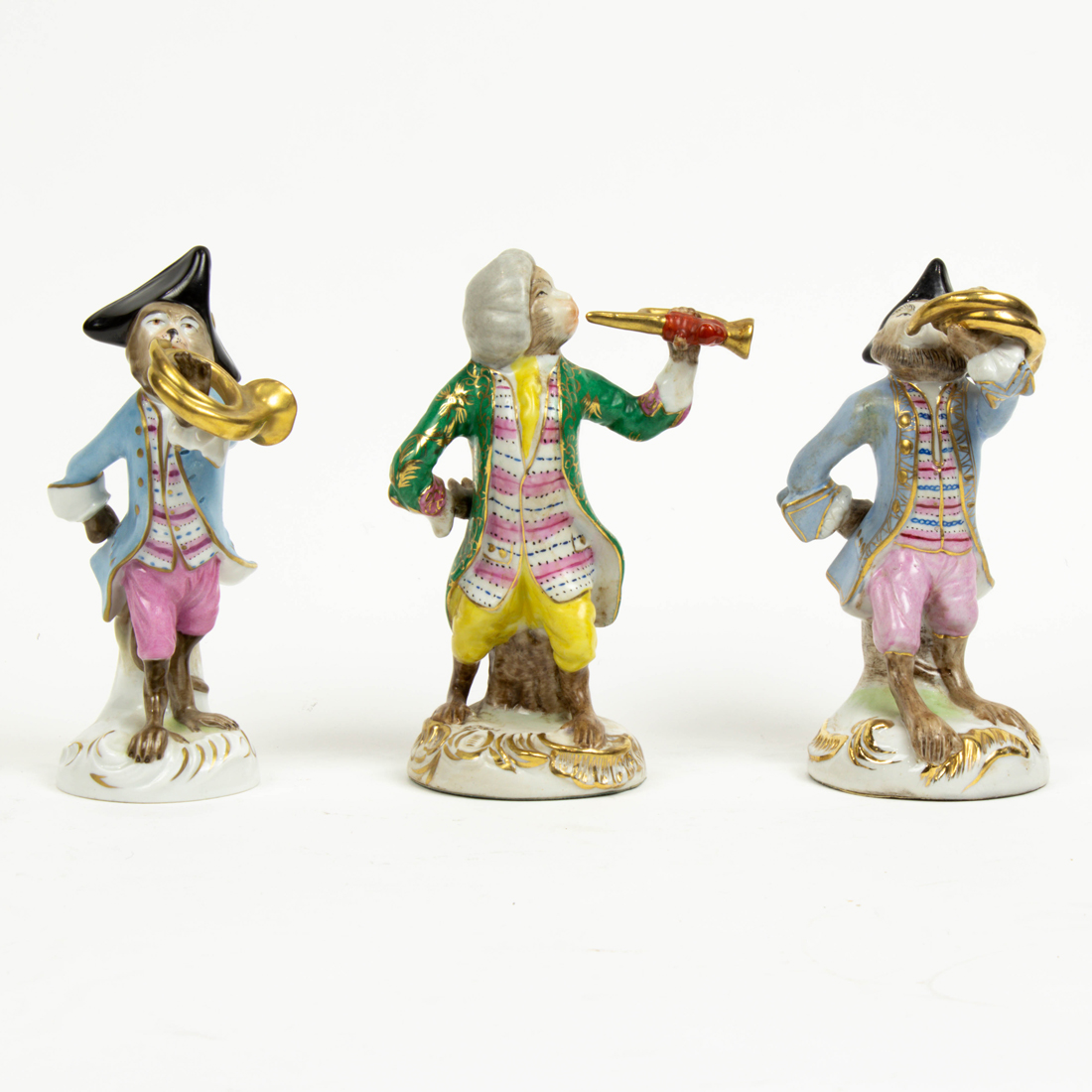 Appraisal: LOT OF DRESDEN PORCELAIN MONKEYS AND MINIATURES Lot of Dresden