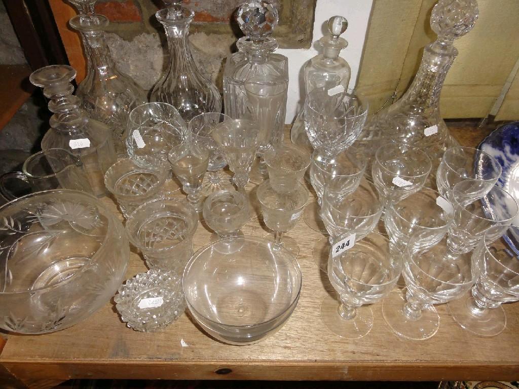 Appraisal: A quantity of ceramics and glassware including ships decanter and