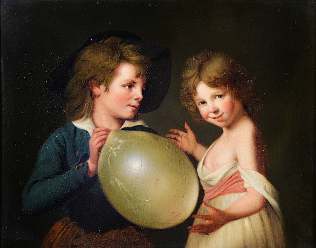 Appraisal: ANNA MARIA SIMPSON TH CENTURY Two children with blown bladder