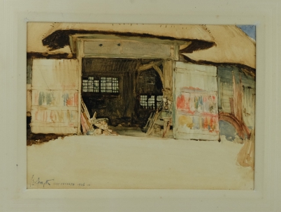 Appraisal: Gordon Forsyth Watercolour painting '' The Carpenters Shop at East