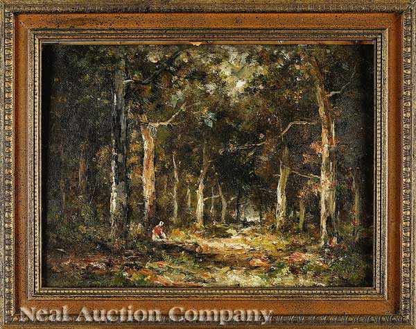 Appraisal: Barbizon School th c a pair of landscape paintings of