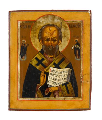 Appraisal: Russian icon of St Nicholas th century The saint depicted