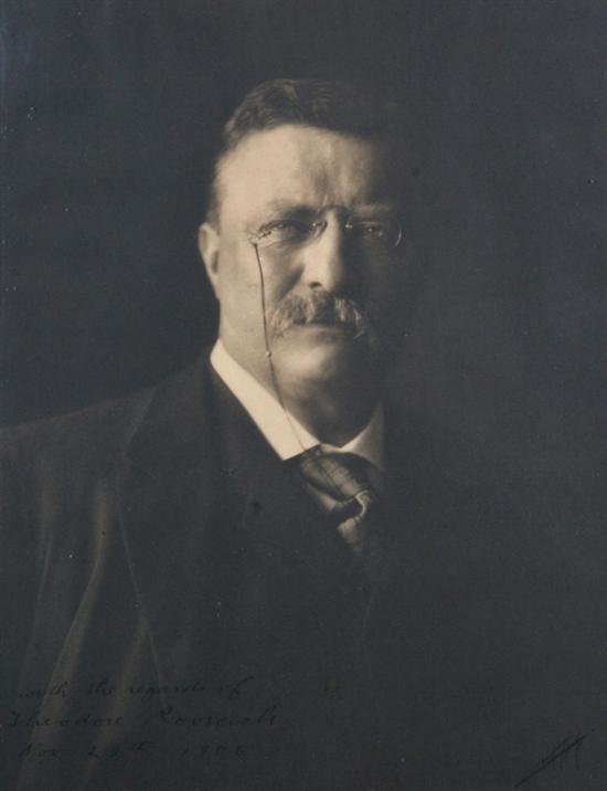 Appraisal: THEODORE ROOSEVELT PHOTOGRAPH SIGNED as President inscribed With the regards