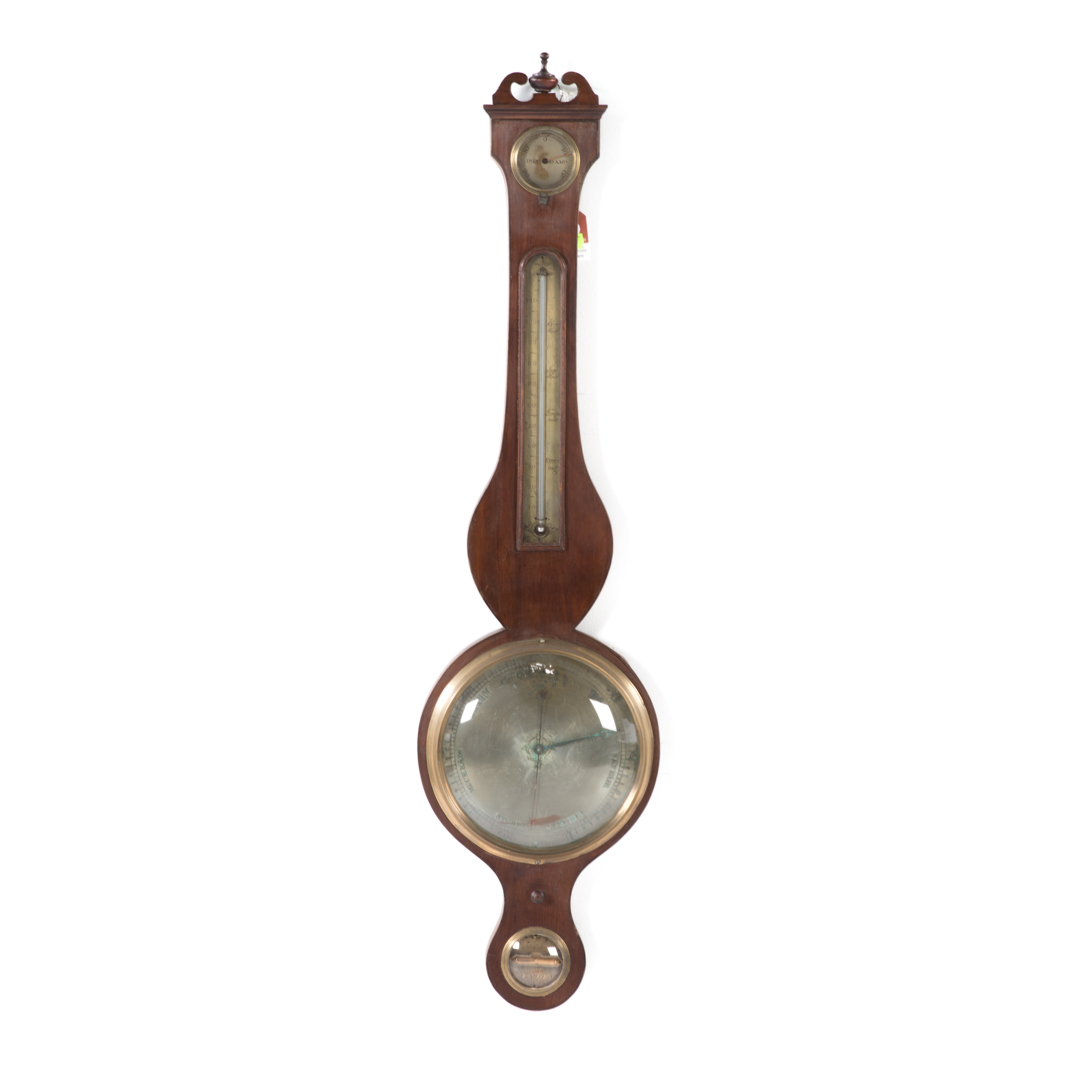 Appraisal: William IV mahogany banjo barometer circa in L Condition Barometer