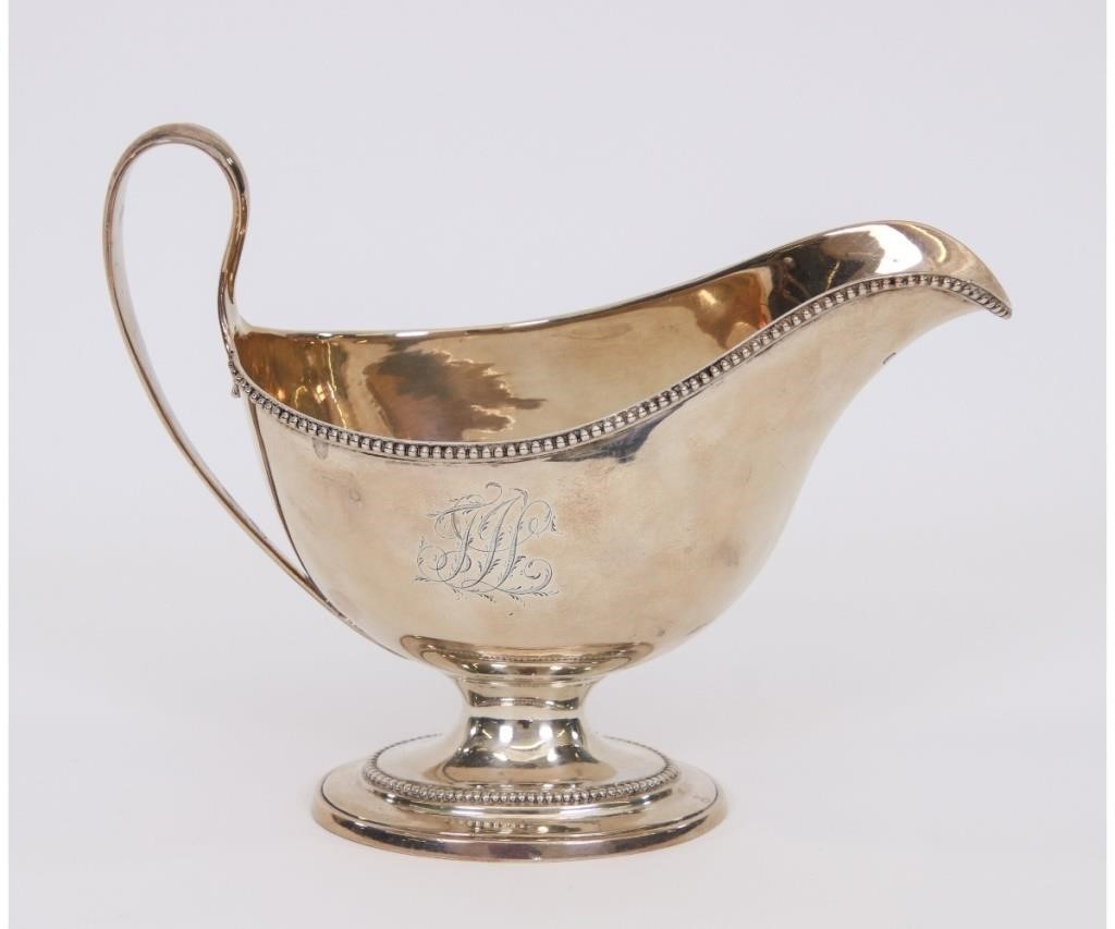 Appraisal: Large Robert Hennell I gravy boat inscribed Mary Lee h