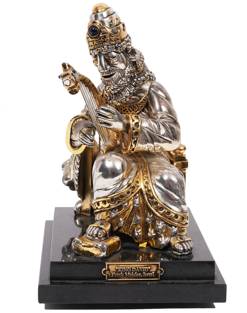 Appraisal: FRANK MEISLER 'KING DAVID' MIXED METAL SCULPTUREFrank Meisler Poland -