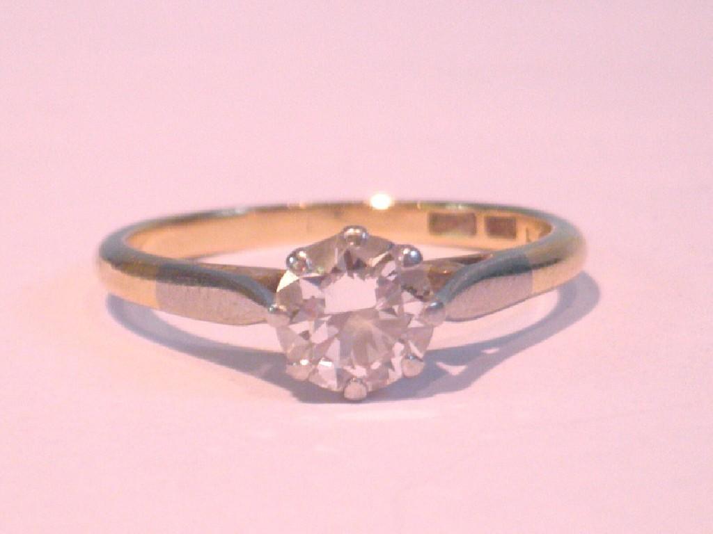 Appraisal: A solitaire diamond ring ct approx shank stamped ct