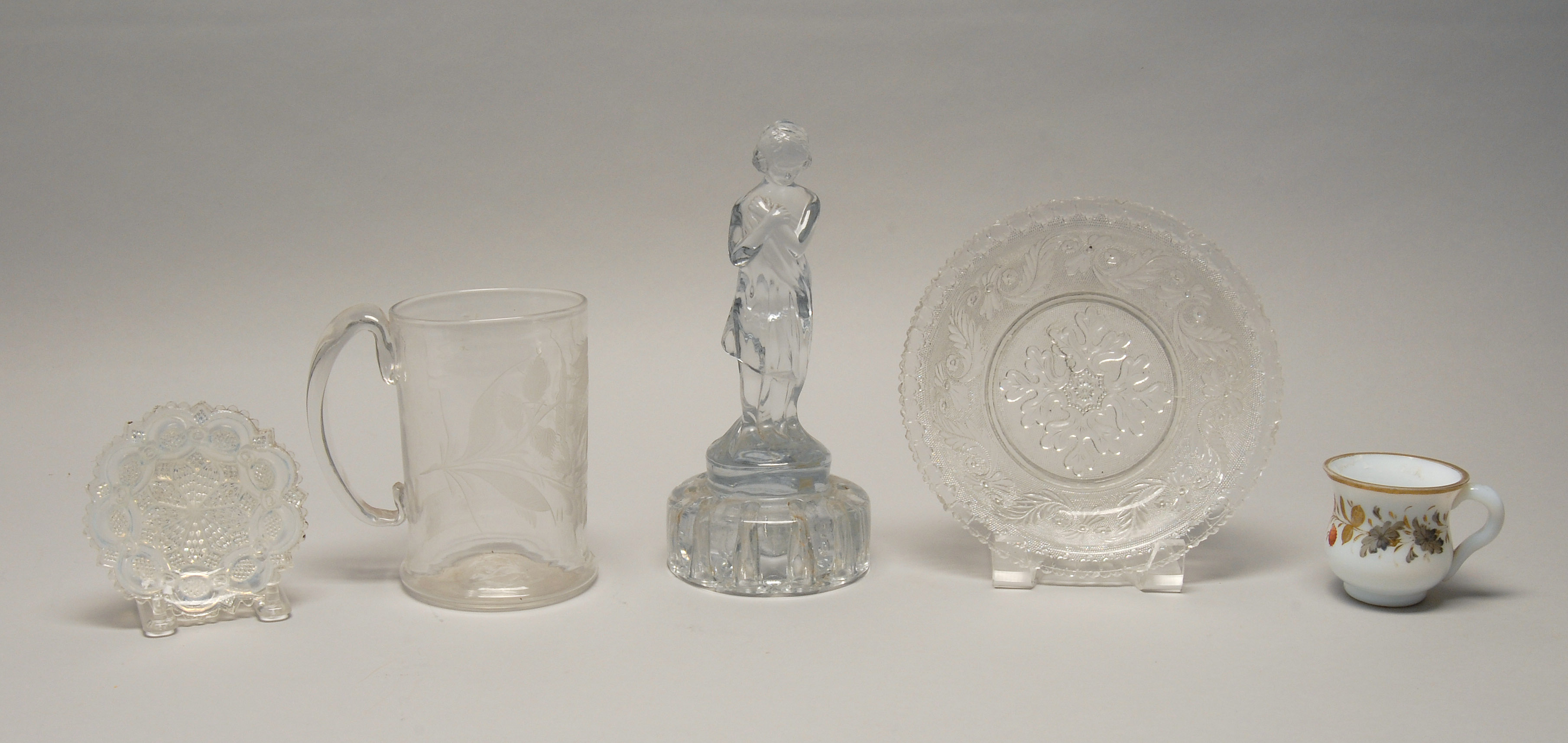 Appraisal: FIVE PIECES OF LATE TH EARLY TH CENTURY AMERICAN GLASS