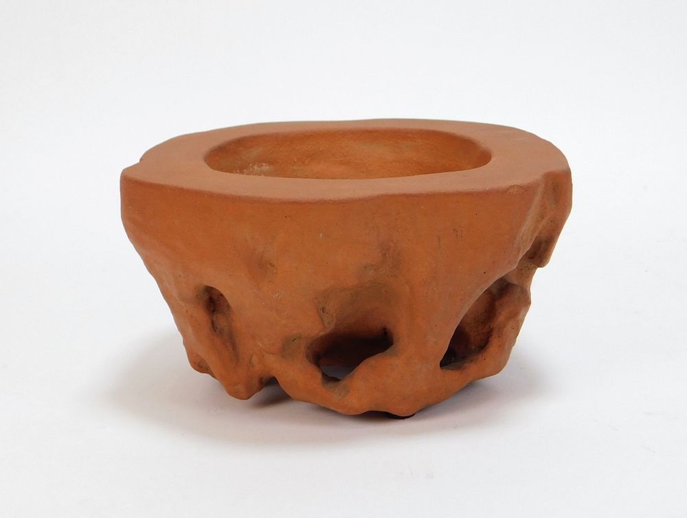 Appraisal: Henri Simmen Modern Terracotta Bowl Henri Simmen France - Organically