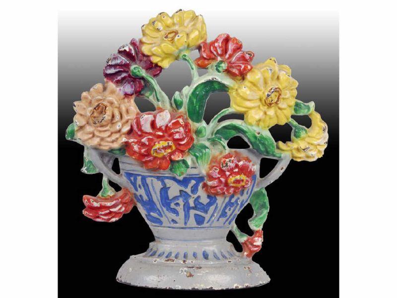 Appraisal: Zinnias Cast Iron Doorstop Description - '' x '' Made