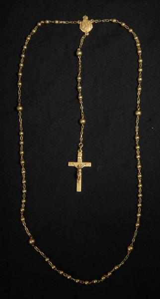 Appraisal: K Y Gold Rosary Beads with Cross Description Weight dwt