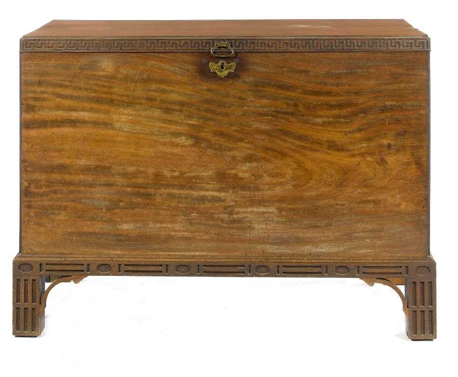 Appraisal: A VICTORIAN MAHOGANY CHEST the lid with Greek key moulding