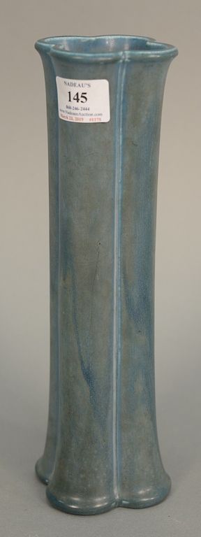 Appraisal: Rookwood blue glazed vase lobed form matte blue glazed finish