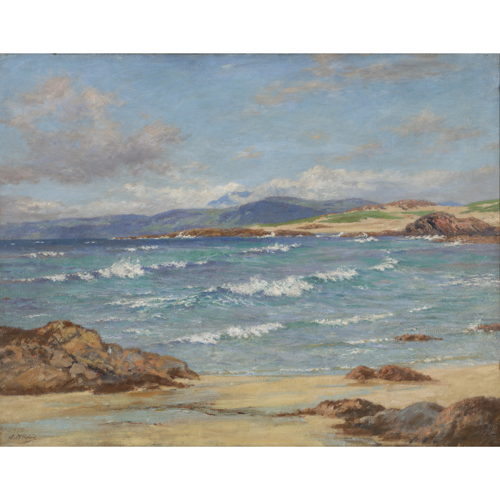 Appraisal: JOHN MCGHIE SCOTTISH - THE DESERTED BEACH Signed oil on