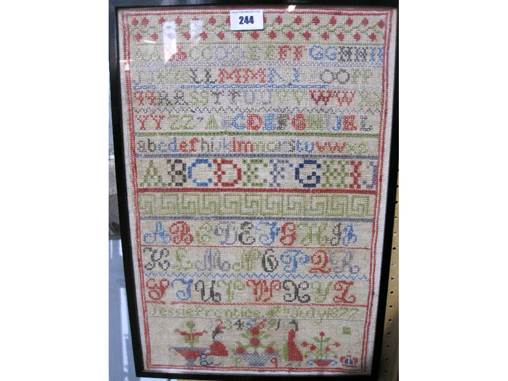 Appraisal: Framed sampler dated