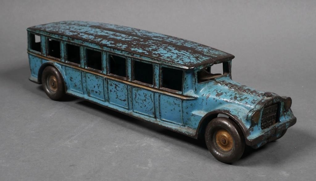 Appraisal: Arcade blue Fageol Safety Coach with driver Bus measures in