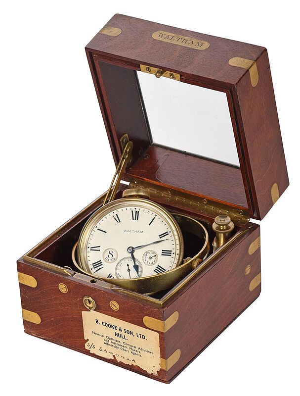 Appraisal: Waltham Eight Day Ship's Chronometer and Case American late th