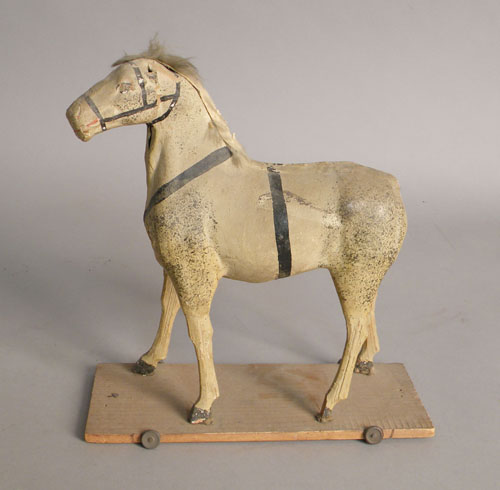 Appraisal: German composition horse pull toy h