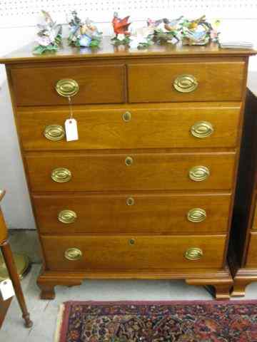 Appraisal: Stickley Cherry Chest of Drawers with hanging mirror two over