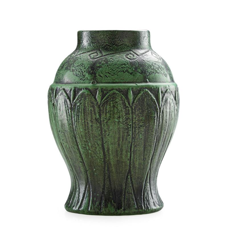 Appraisal: WHEATLEY Vase with stylized leaves Condition Report Overall excellent condition