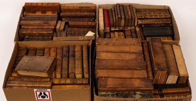 Appraisal: Leather bound books approximately vols in four boxes Provenance Spetchley