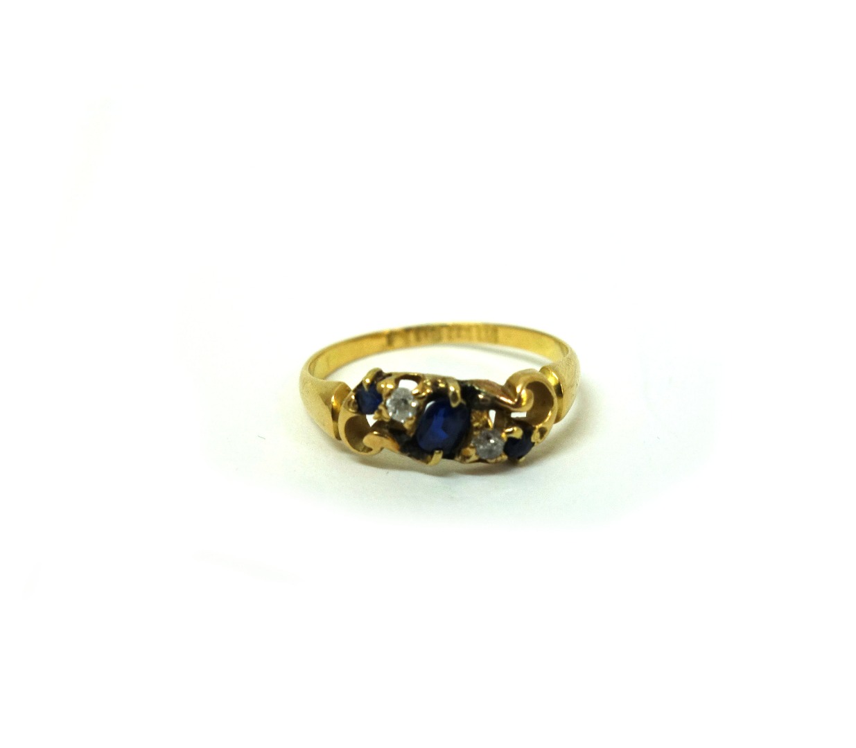 Appraisal: An ct gold five-stone sapphire and diamond ring Birmingham in