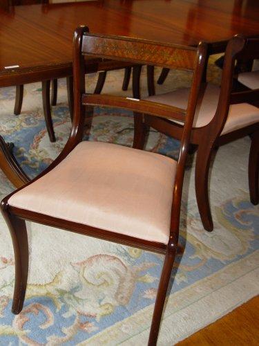 Appraisal: BOULLE INLAY DINING CHAIRS '' h x '' x ''