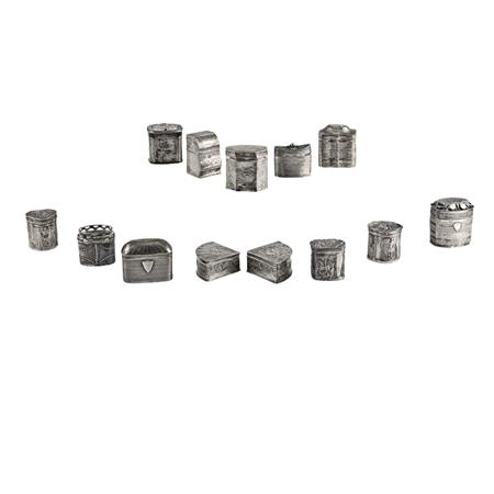 Appraisal: Group of Continental Silver Boxes Estimate -