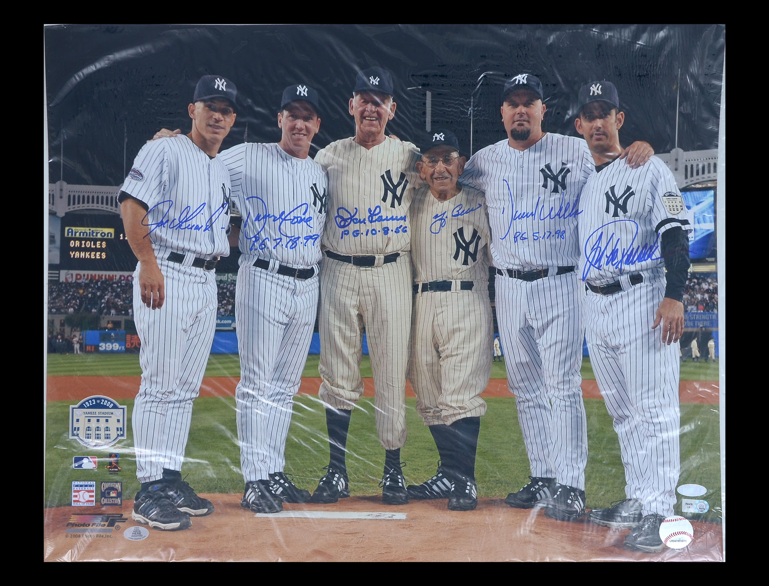 Appraisal: AUTOGRAPHED PHOTOGRAPH YANKEE STADIUM LAST GAME Autographs by Joe Girardi