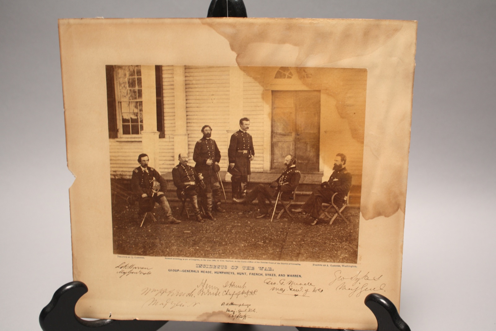 Appraisal: FRAMED SIGNED GROUP PHOTOGRAPH OF SIX CIVIL WAR GENERALS Incidents